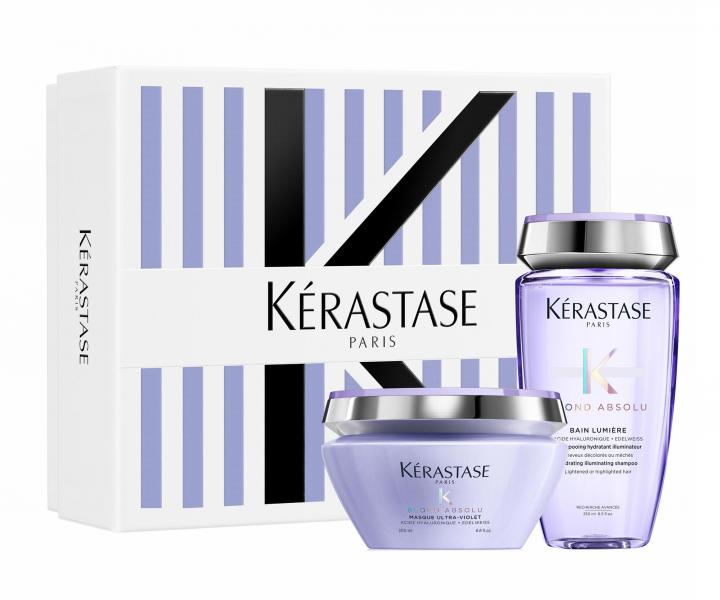 Dárková sada pro zesvětlené a melírované vlasy Kérastase Blond Absolu Masque Spring Box