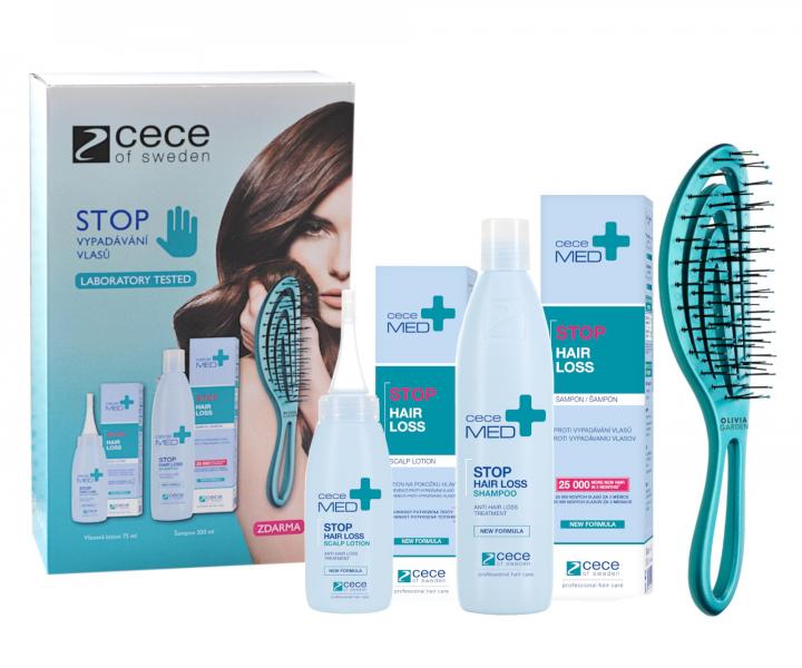 Dárková sada proti vypadávání vlasů Cece Med Stop Hair Loss + kartáč Olivia Garden zdarma