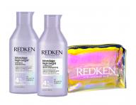 Sada pro rozjasnění blond vlasů Redken Blondage High Bright + kosmetická taštička zdarma
