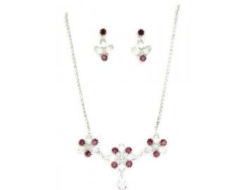 Luxusn� sada n�hrdeln�ku a n�u�nic s �erven�mi kam�nky