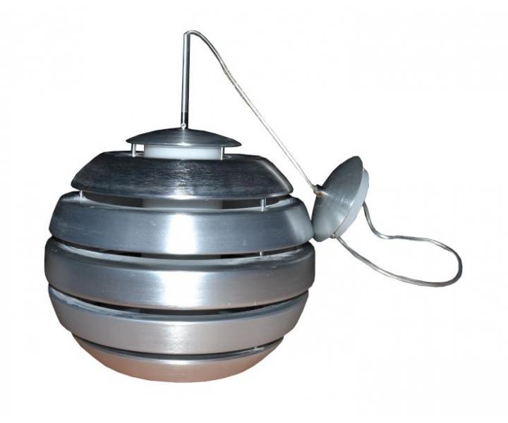 Kulaté závěsné světlo, nerezové - průměr 40 cm, bazar