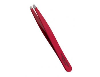 Pinzeta úzká, zkosená Sibel Nogent Professional, červená - 95 mm