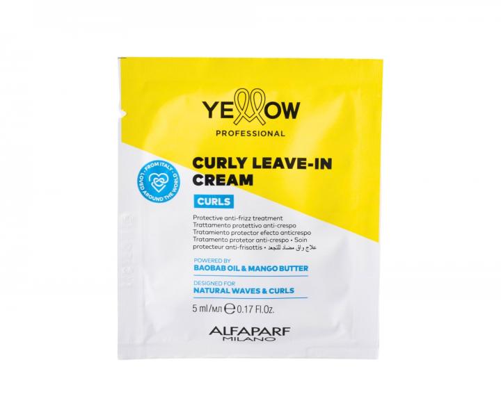 Bezoplachov� kr�m pro vlnit�, kudrnat� a afro vlasy Yellow Professional Curls Curly Leave-In Cream - 5 ml (bonus)