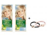Sada 2 kusů zesvětlující barvy Garnier Color Naturals 111 popelavá blond + gumičky L´oréal Paris