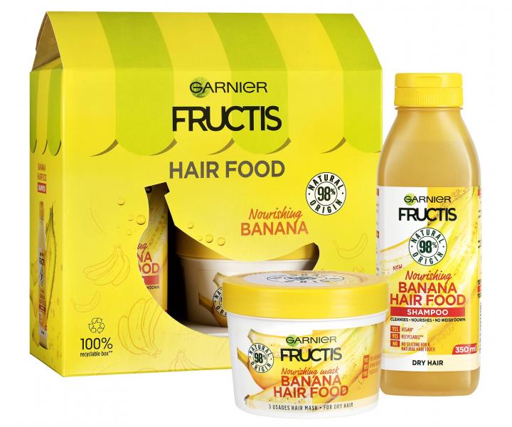 D�rkov� vy�ivuj�c� sada pro such� vlasy Garnier Fructis Banana Hair Food - �ampon + maska