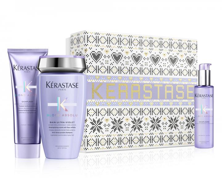 Dárková sada Kérastase Blond Absolu - šampon 250 ml + péče 250 ml + termosérum 150 ml