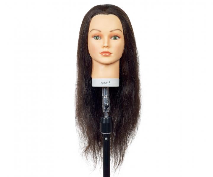 Cvin hlava Sibel JENNY s prodnmi vlasy - tmav hnd 35 - 60 cm
