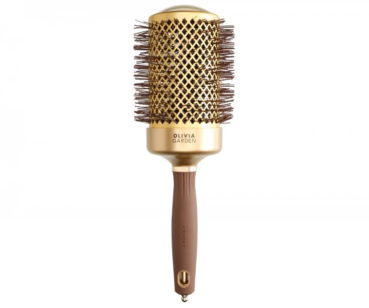 Kulatý foukací kartáč na vlasy Olivia Garden Expert Blowout Shine Gold & Brown