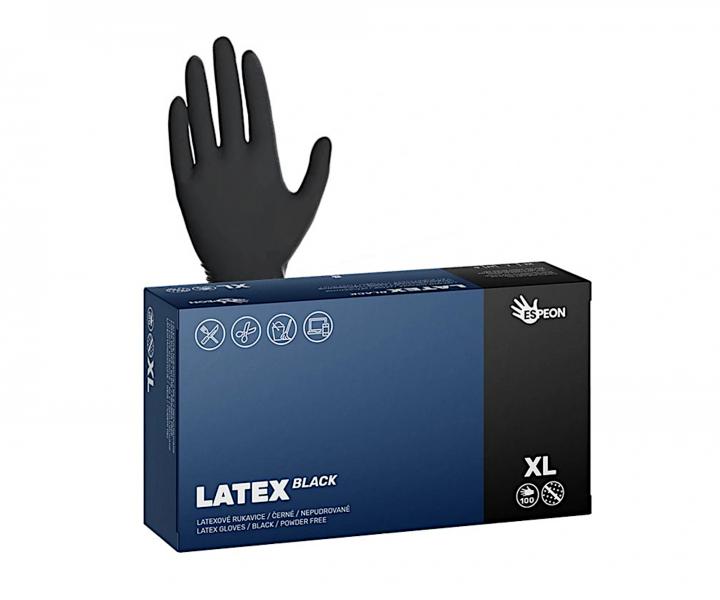 Latexové rukavice Espeon Latex Black - 100 ks, černé, velikost XL