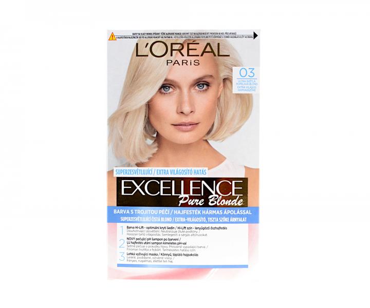 Permanentní barva Loréal Excellence Pure Blonde - 03 ultra světlá popelavá blond