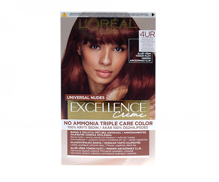 Permanentní barva Loréal Excellence Creme - 4UR univerzální tmavá červená