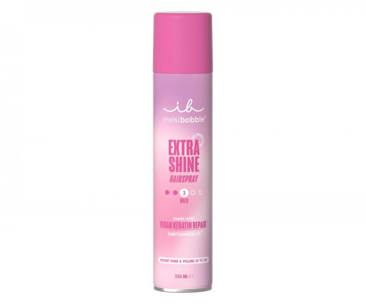 Lak na vlasy pro zářivý lesk se silnou fixací Invisibobble Extra Shine Hairspray - 250 ml