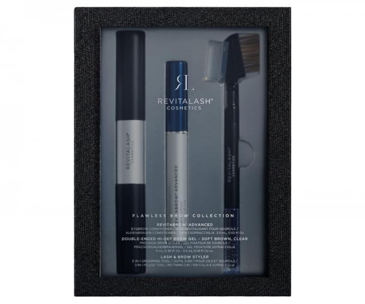 D�rkov� sada pro p��i o obo�� RevitaLash Flawless Brown Collection RevitaBrow Advanced + oboustrann� gel a kart��ek na obo�� zda
