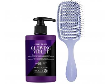 Barevný toner na vlasy Black Professional Crazy Toner - Glowing Violet (fialový) + kartáč zdarma