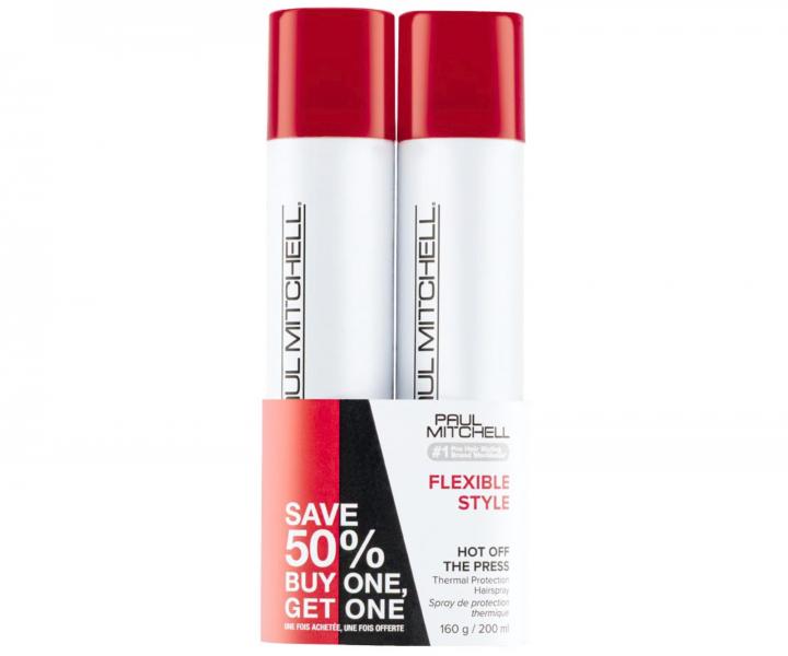 Sada spreje s tepelnou ochranou Paul Mitchell Flexible Style Hot Off The Press - 200 ml - 1+1 zdarma