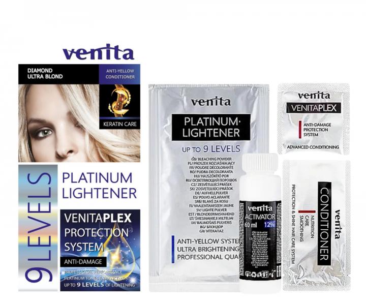 Platinov� zesv�tlova� vlas� o 9 t�n� Venita Platinum Lightener 9 Levels Diamond Ultra Blond