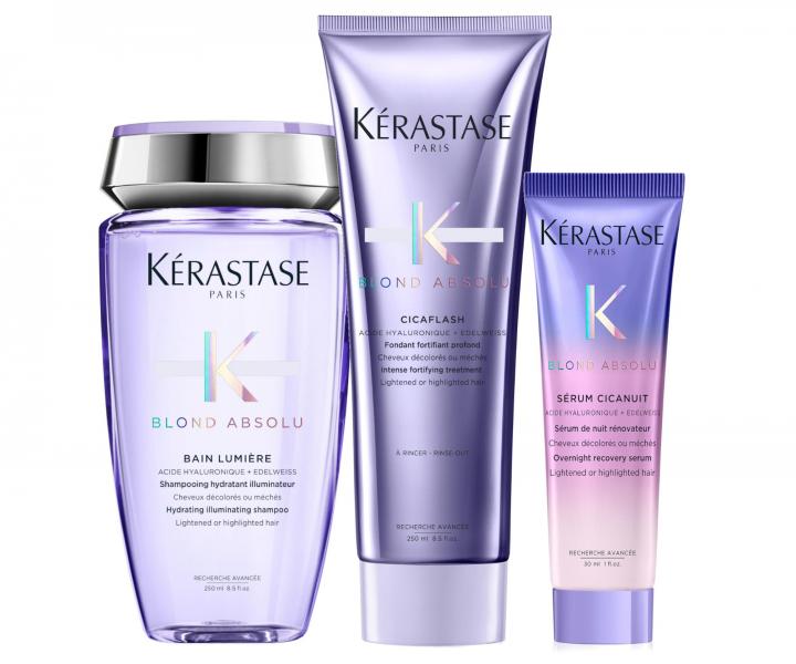 Sada pro rozjasnění blond vlasů Kérastase Blond Absolu + noční sérum 30 ml zdarma