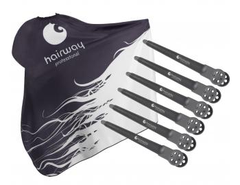 Kadenick pltnka na sthn Hairway - erno-bl + karbonov klipsy do vlas Hairway - 10 cm, ern - 6 ks zdarma