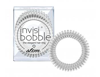 Tenk spirlov gumika do vlas Invisibobble Slim Chrome Sweet Chrome - stbrn, 3 ks