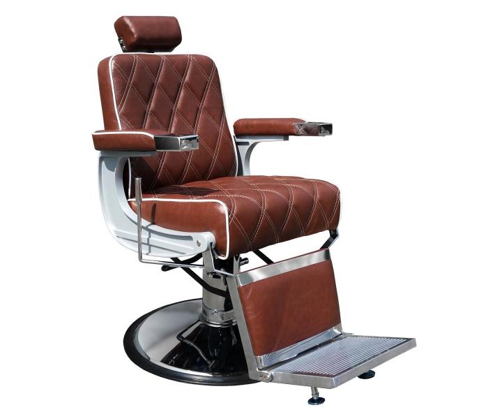 Kadeřnické barber křeslo Hairway Karlos - hnědé