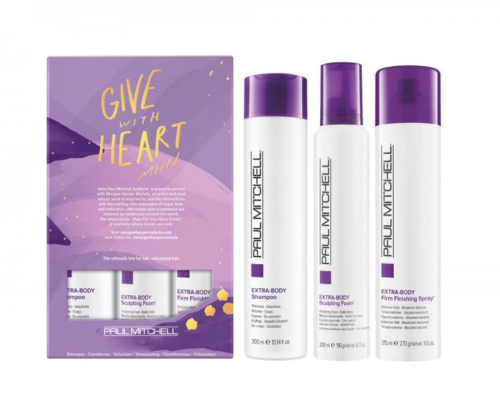Dárková sada pro objem vlasů Paul Mitchell Extra Body Trio - kolekce Give with Heart