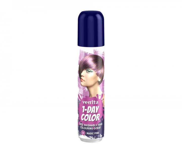 Barevný sprej na vlasy Venita 1-Day Color Magic Pink - 50 ml, kouzelně růžová