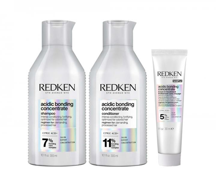 Sada pro po�kozen� vlasy Redken Acidic Bonding Concentrate + termoochrann� p��e 30 ml zdarma