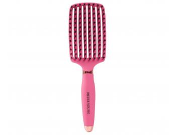 Kart�� na roz�es�v�n� a fouk�n� vlas� s kan��mi a nylonov�mi �t�tinami Sister Young Ovia Hair Brush - tmav� r��ov�