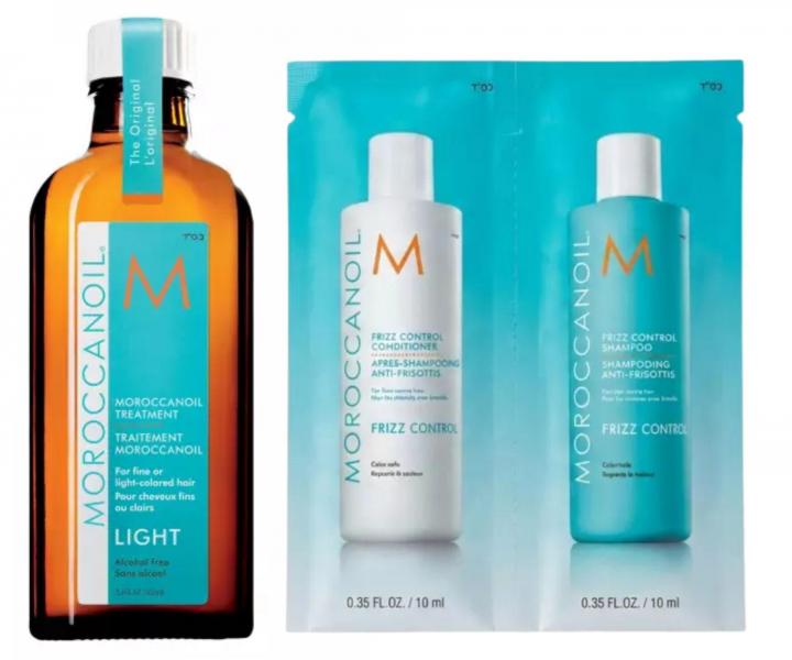 Lehk� olejov� p��e Moroccanoil Treatment Light - 100 ml + �ampon a kondicion�r Moroccanoil Frizz Control 2x10 ml zdarma