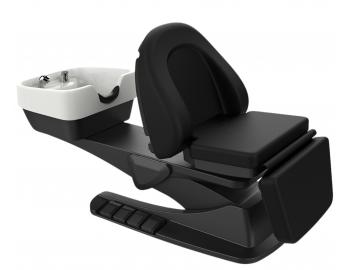 Luxusn� kade�nick� elektricky polohovateln� myc� box SilverFox 6001 - �ern�, b�l� umyvadlo