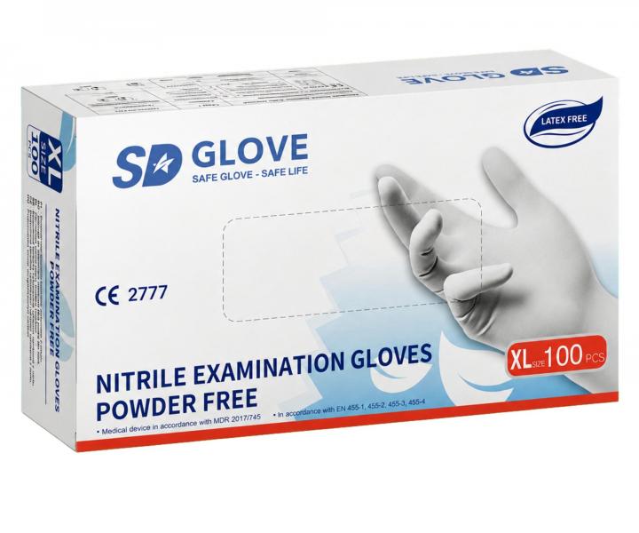 Nitrilov� rukavice SD Glove Nitrile Examination Gloves - 100 ks, b�l�, velikost XL