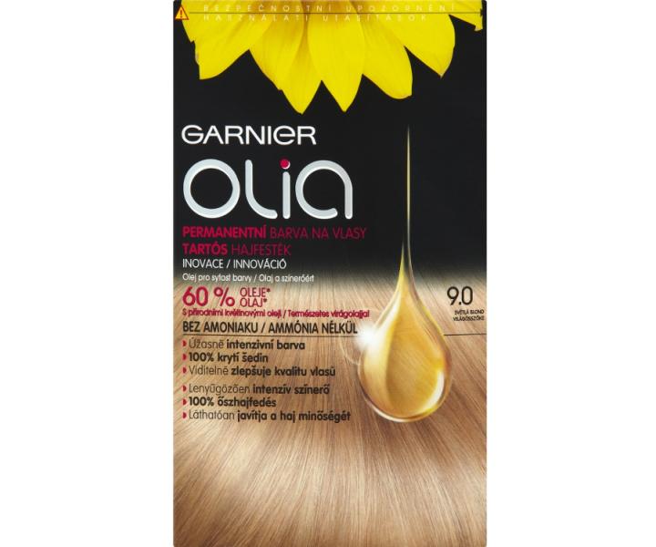 Permanentní olejová barva Garnier Olia 9.0 světlá blond