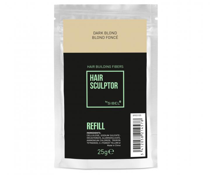Náplň do pudru pro zakrytí řídnoucích vlasů Sibel Hair Building Fibers - tmavá blond, 25 g