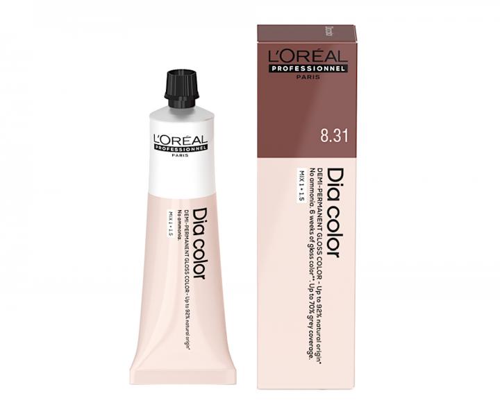 Přeliv na vlasy Loréal Professionnel Dia color 60 ml - 8.31 světlá blond zlatá popelavá