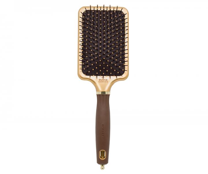 Kartáč na vlasy Olivia Garden Expert Care Rectangular Paddle Brush L - zlato-hnědý