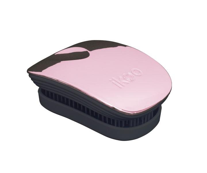 Cestovní kartáč na vlasy Ikoo Pocket Metallic Rose - černo-starorůžový