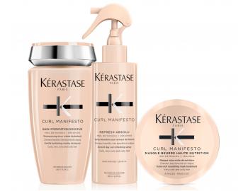 Řada pro vlnité a kudrnaté vlasy Kérastase Curl Manifesto - sada - šampon + sprej + maska 75 ml zdarma