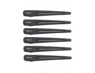 Karbonové klipsy do vlasů Sibel Carbon Line - 12 cm, černé - 6 ks