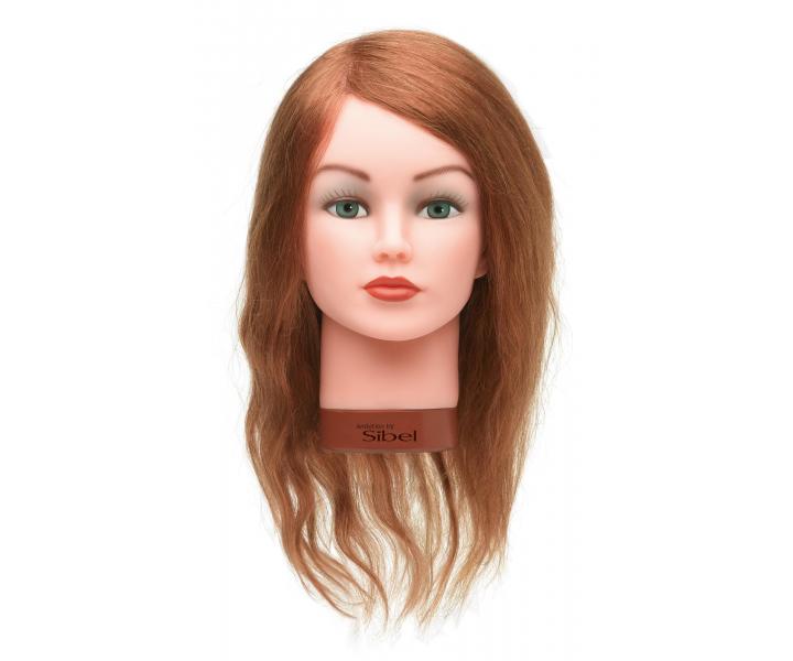 Cvičná hlava dámská s přírodními vlasy Sibel ELEONOR - natural 15-35 cm