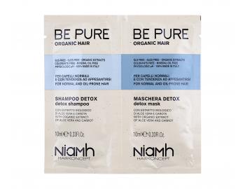 Šampon a maska pro normální vlasy s tendencí plihnutí Niamh Be Pure Detox - 2 x 10 ml