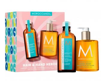 D�rkov� sada lehk� olejov� p��e Moroccanoil Treatment Light Hair & Hand Heroes + tekut� m�dlo na ruce Moroccanoil zdarma