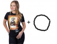 Tričko s krátkým rukávem Crazy Scissors Mona Lisa - černé, M + náramek Loréal Preciosa zdarma