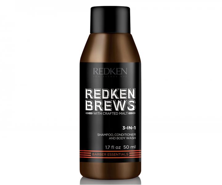 Pánská sada Redken Brews - čistící šampon 3v1 + matující hlína + čistící šampon 3v1 zdarma