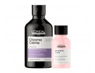 Šampon pro neutralizaci žlutých tónů Loréal Chroma Créme - 300 ml + šampon 100 ml zdarma