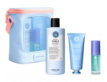 Dárková sada pro kudrnaté a vlnité vlasy Maria Nila Coils & Curls + kosmetická taška zdarma