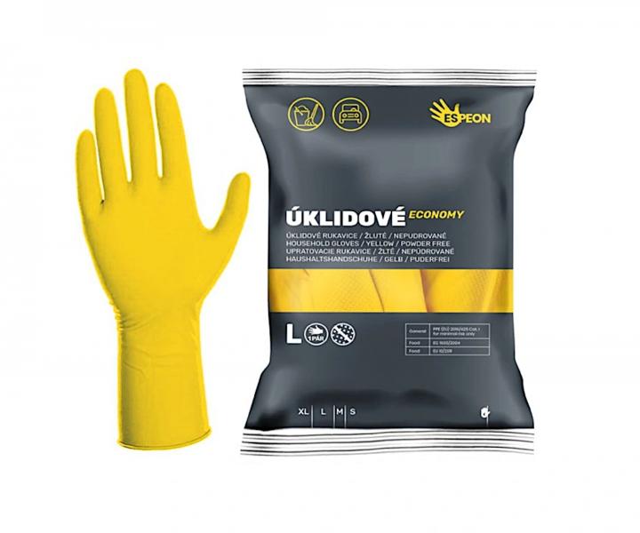 Latexové úklidové rukavice Espeon Úklidové Economy - žluté, velikost S