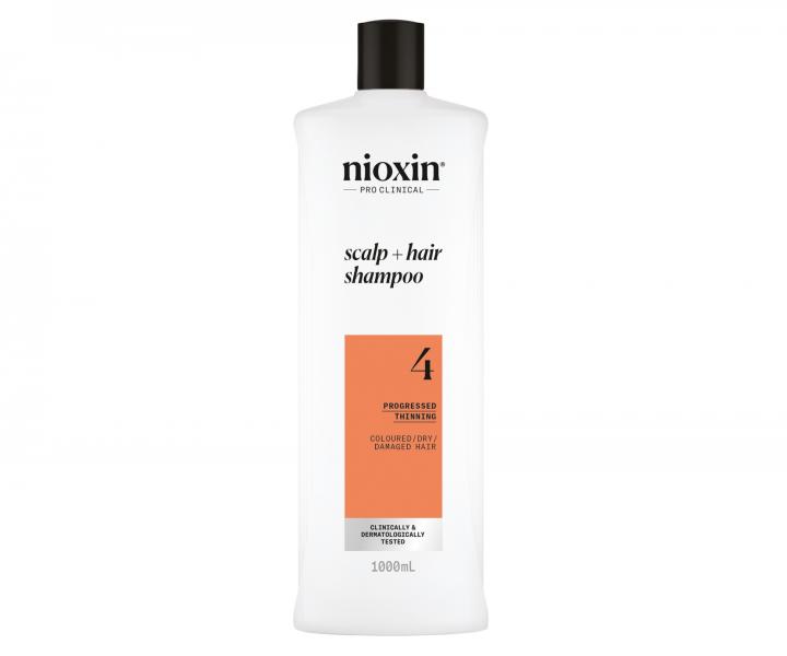 Čisticí šampon pro silně řídnoucí barvené vlasy Nioxin System 4 Scalp + Hair Shampoo - 1000 ml