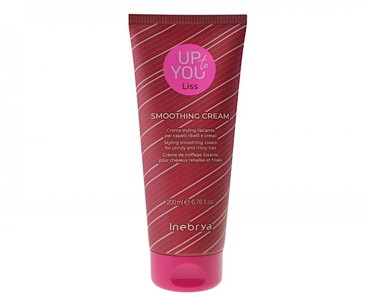 Uhlazující a stylingový krém pro nepoddajné a krepaté vlasy Inebrya Up to You Liss Smoothing Cream - 200 ml