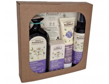 Drkov sada pro barven vlasy s hemnkem a lnnm olejem Green Pharmacy