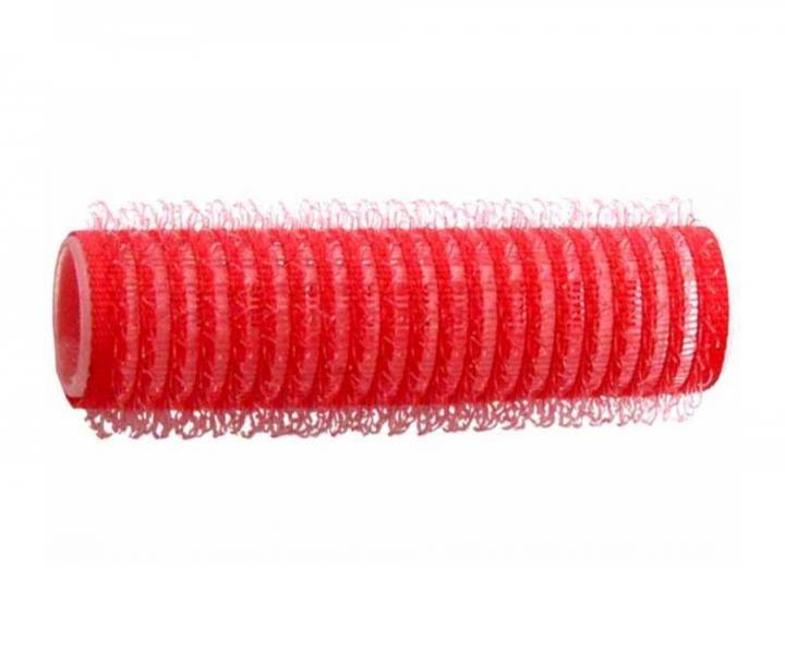 Nat��ky na vlasy Duko Velcro pr.15 mm, 6 ks - samodr��c�, �erven�